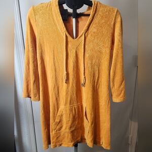 Vintage Juicy Couture Cover Up Orange Hooded with Front Pocket